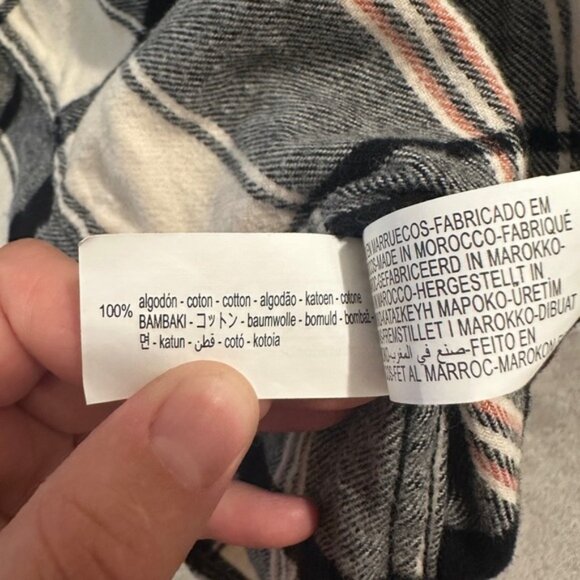 Zara Kids Toddler Black White Red Plaid Flannel Button Down Shirt Size 7 - Picture 7 of 7